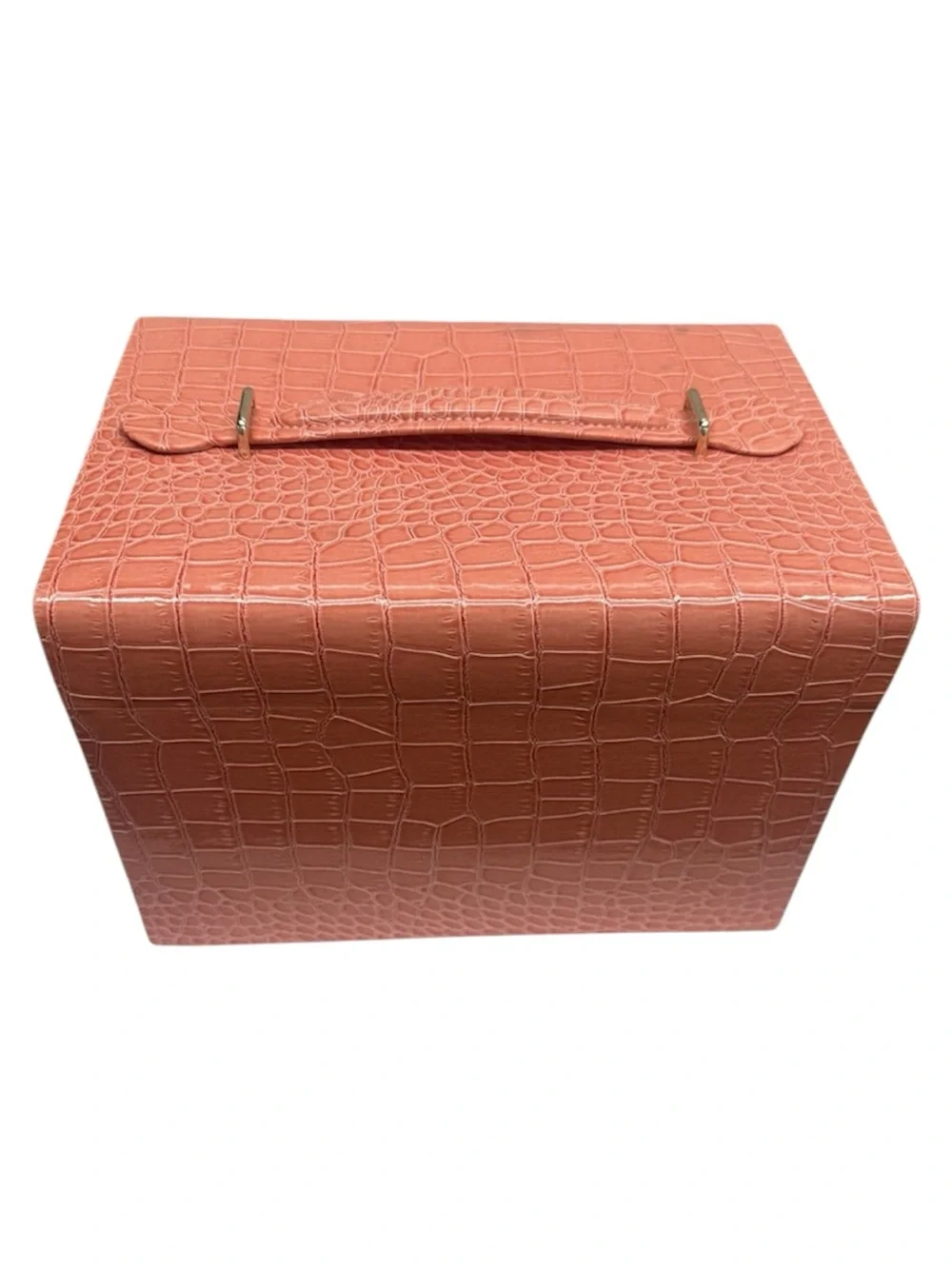 VLANDO Travel Jewelry Case Coral Croc-Embossed